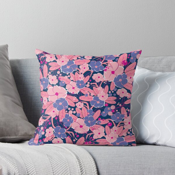 Item preview, Small bouquet, Pink and blue on dark blue background designed and sold by Alex  Blud.