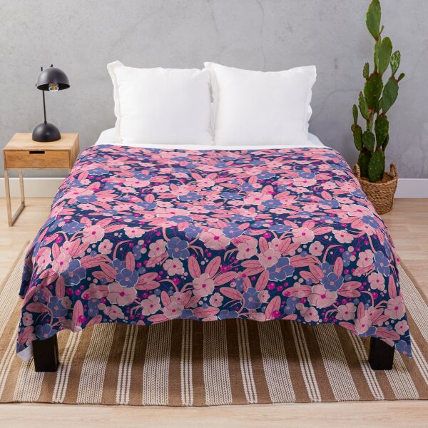 Item preview, Small bouquet, Pink and blue on dark blue background designed and sold by Alex  Blud.
