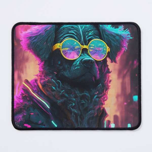 Item preview, Dog wearing  eyeglasses look cool smart with neon color in japan city designed and sold by HakunamatataTin.