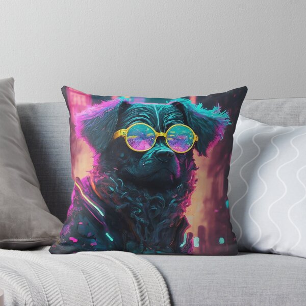 Item preview, Dog wearing  eyeglasses look cool smart with neon color in japan city designed and sold by HakunamatataTin.