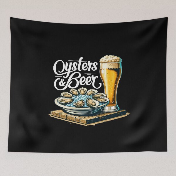 Item preview, Oysters and Beer Drinking Sea Food Lovers designed and sold by Dressed For  Duty.