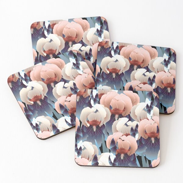 Item preview, Irises, Pink-beige and blue-gray designed and sold by Alex  Blud.