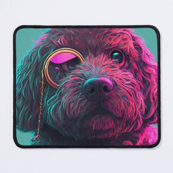 Item preview, Dog wearing One-sided eyeglasses neon color cute designed and sold by HakunamatataTin.