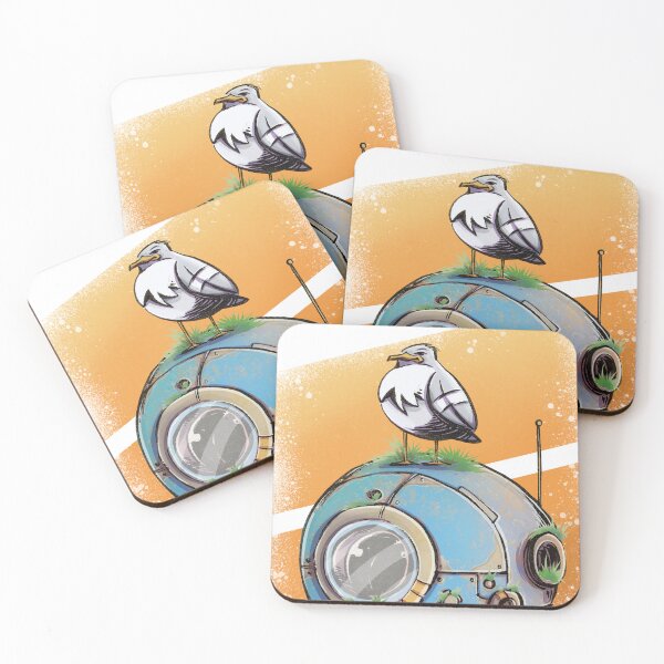 Item preview, Metal Slug - Blue Forgotten Robot with Bird - Cute Sci-Fi Cartoon Illustration designed and sold by SrGeeOh.