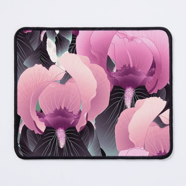 Item preview, Irises, Pink and gray-turquoise designed and sold by Alex  Blud.