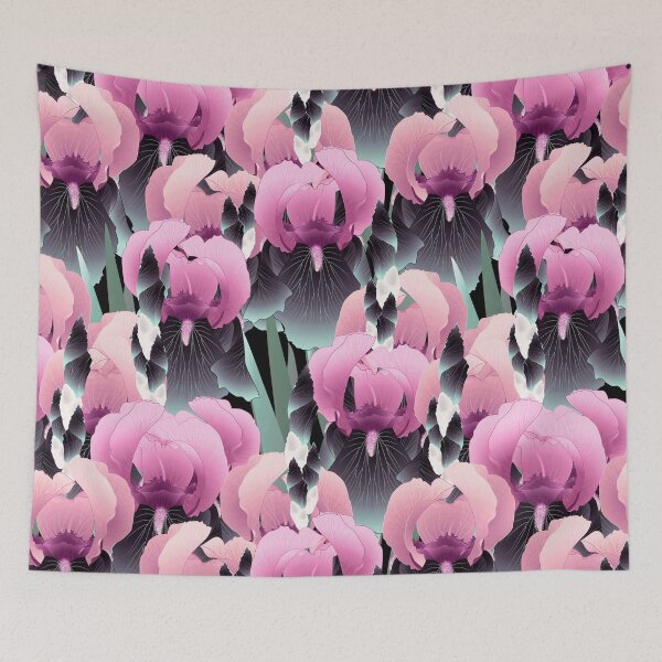 Item preview, Irises, Pink and gray-turquoise designed and sold by Alex  Blud.