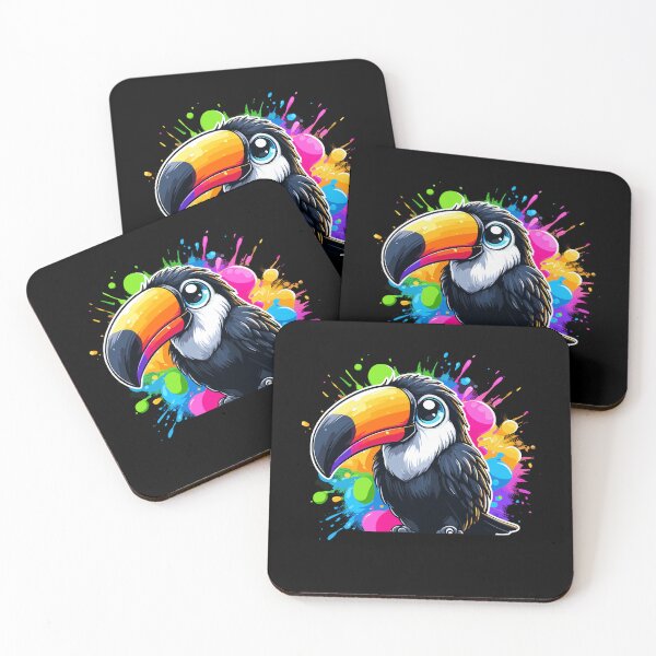 Item preview, Small Toucan With Colorful Splashes Paint Bird Animal Lover designed and sold by Dressed For  Duty.