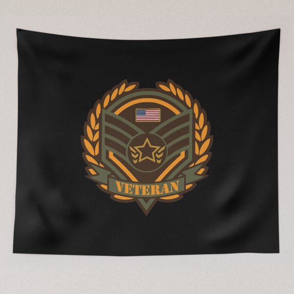 Item preview, Military Veteran Emblem Badge USA Flag Star Gold designed and sold by Bronby.