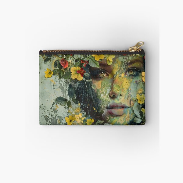 Item preview, Colorful woman's face merged with floral elements art designed and sold by Artessie.