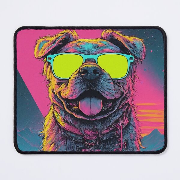 Item preview, Dog wearing  eyeglasses look cool smart and happy with neon color designed and sold by HakunamatataTin.