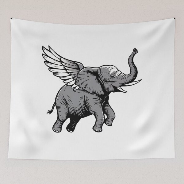 Item preview, Flying elephant designed and sold by lenodavies.