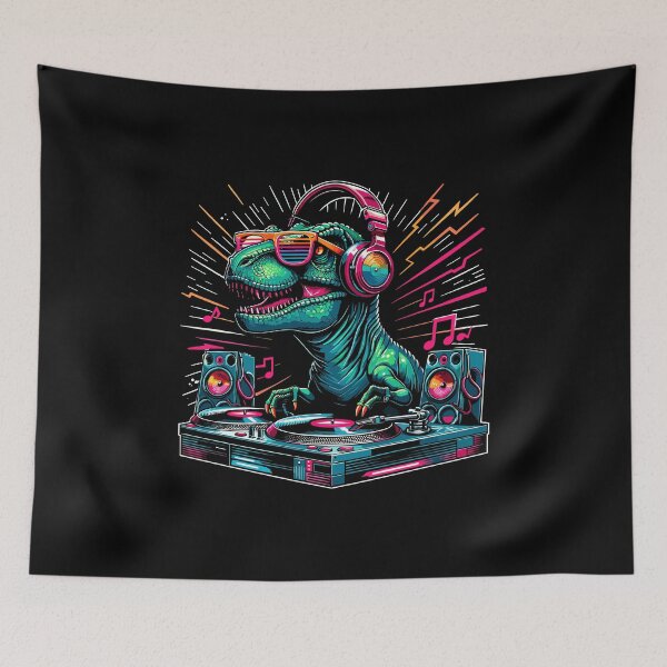 Item preview, Disk Jockey Cool T-Rex Dinosaur Music DJ designed and sold by Dressed For  Duty.