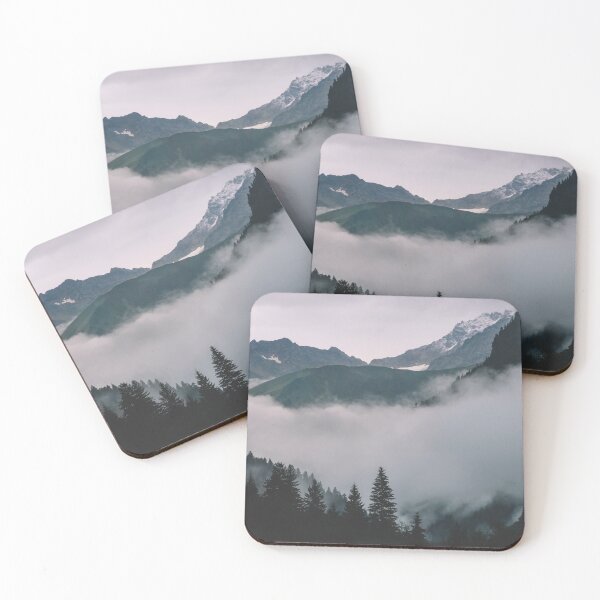 Item preview, Silhouettes of fir trees in the misty mountains designed and sold by DavidPhotos.