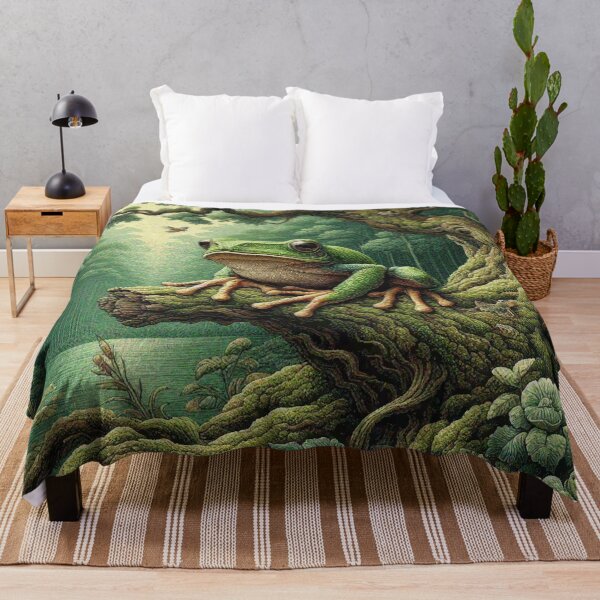 Item preview, Green Tree Frog in the Forest designed and sold by Illuministique.