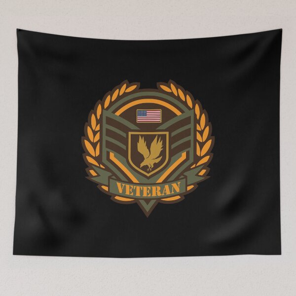 Item preview, Military Veteran Emblem Badge USA Flag Hawk Wing designed and sold by Bronby.