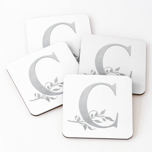 Item preview, Luxury Floral Monogram C: Elegant Grey and Silver Typography designed and sold by Fil4.