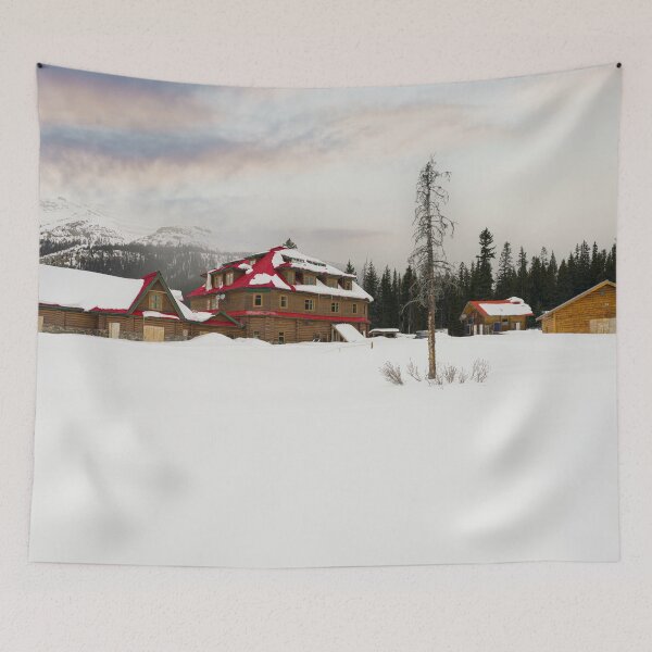 Item preview, Snow-Covered Bow Lake Lodge designed and sold by rawshutterbug.