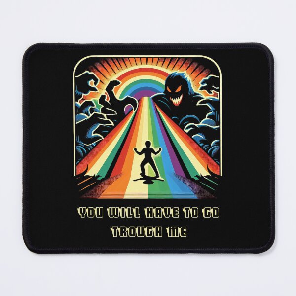 Item preview, Retro You Will Have To Go Through Me Superhero Fighting for LGBTQ Rights designed and sold by illustroVibe.