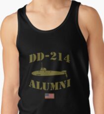 DD214 US Military Alumni Veteran Naval Submarine Tank Top