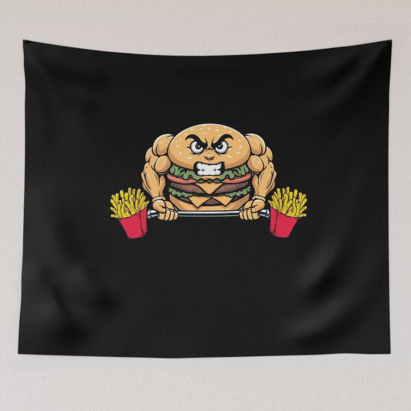 Item preview, Hamburger Lifting Fries Cheeseburger Fast Food Lovers designed and sold by Dressed For  Duty.