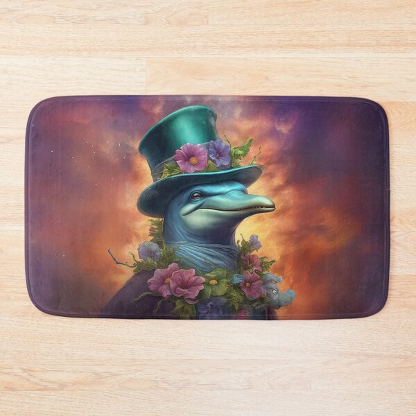 Item preview, Dapper Dolphin in a Floral Hat designed and sold by Sillytoe.