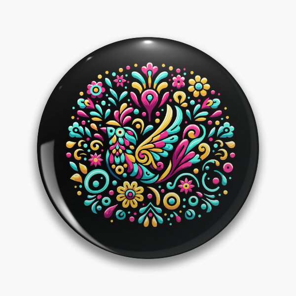 Item preview, Floral Bird Otomi Mexican Embroidery Style Mexicano Mexican designed and sold by Dressed For  Duty.