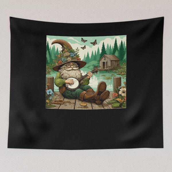 Item preview, Charming Cottagecore Aesthetic Banjo Serenade Gnome designed and sold by Dressed For  Duty.