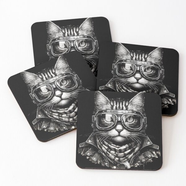 Item preview, Biker Cat Monochromatic designed and sold by TomFrontierArt.