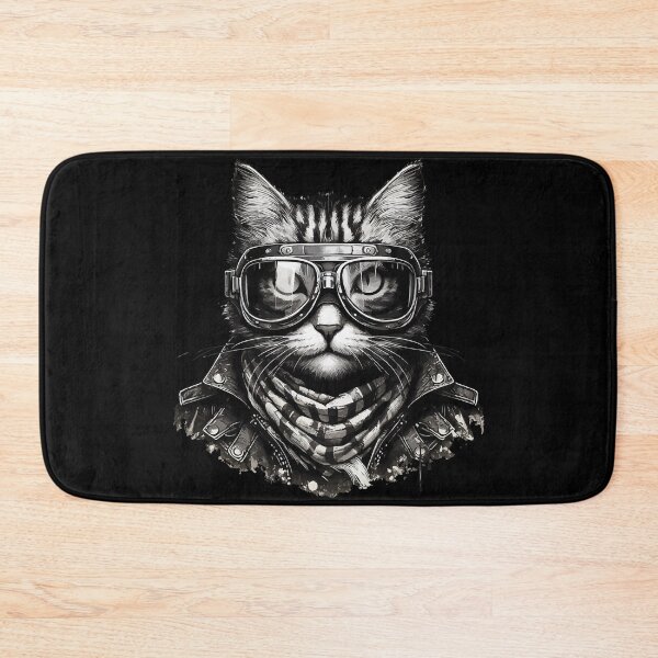 Item preview, Biker Cat Monochromatic designed and sold by TomFrontierArt.