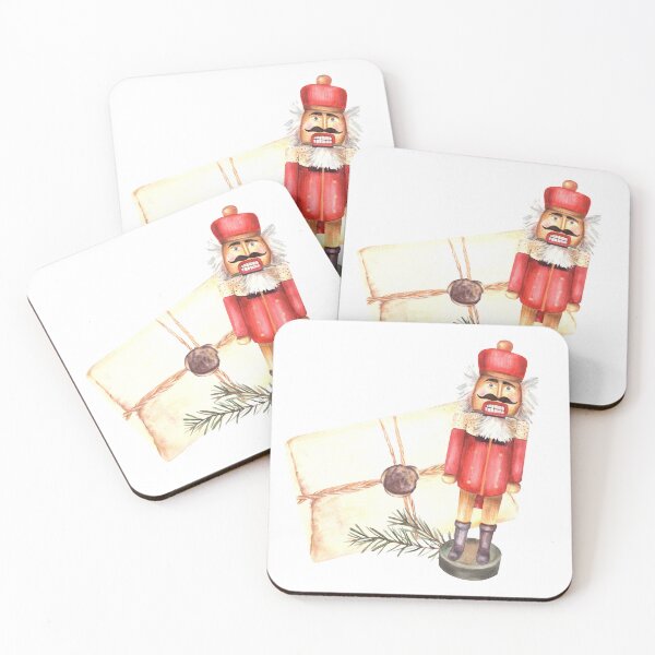 Item preview, Nutcracker king with old letter and spruce, fir branch. Christmas post watercolor designed and sold by BartolArt.