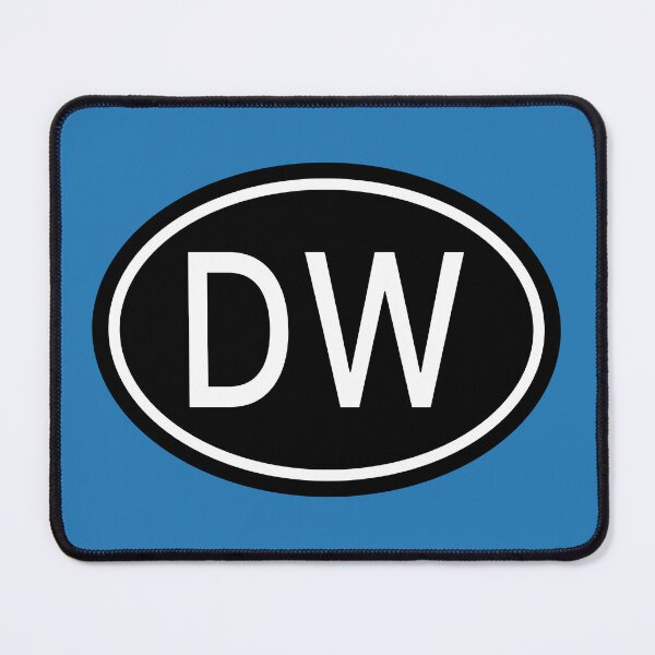 Item preview, DW Initials Monogram Oval White Letters designed and sold by Jeallan Designs.