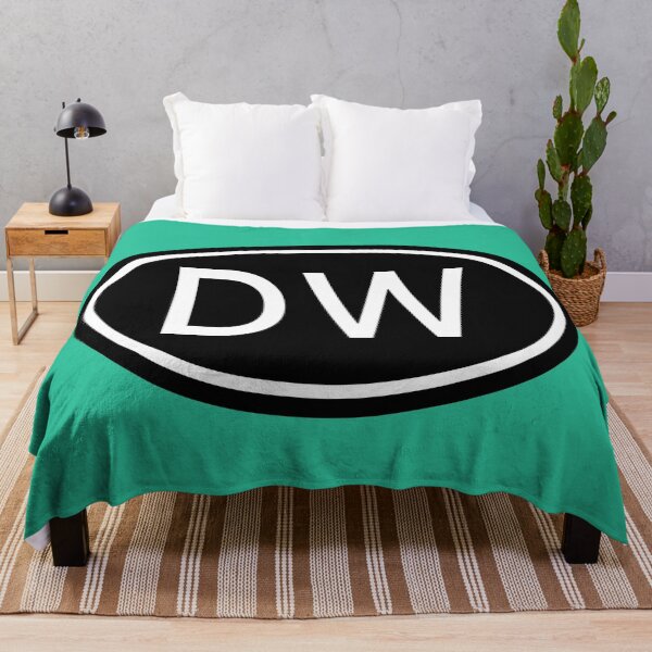 Item preview, DW Initials Monogram Oval White Letters designed and sold by Jeallan Designs.
