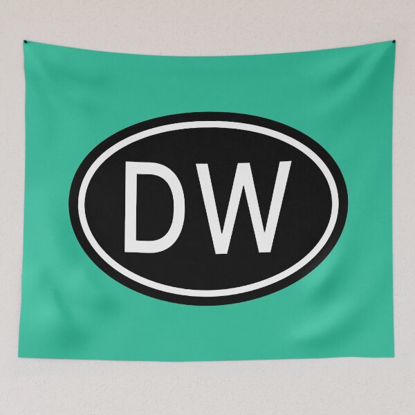 Item preview, DW Initials Monogram Oval White Letters designed and sold by Jeallan Designs.