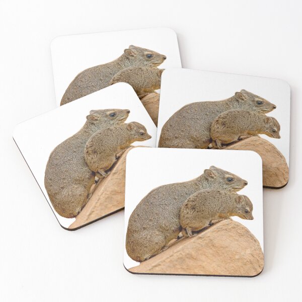 Item preview, Mom and baby rock hyrax on rock  designed and sold by SillyLittleSnek.