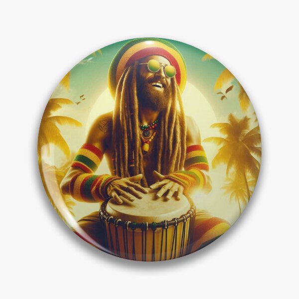 Item preview, Reggae Beats & Sunny Feats Djembe T-shirt designed and sold by Grindcorer.