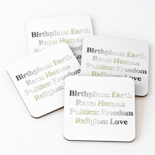Item preview, Agender Pride Flag Colored: Birthplace Earth, Race Human, Politics Freedom Religion Love,  Agender Design designed and sold by Travelslightly.
