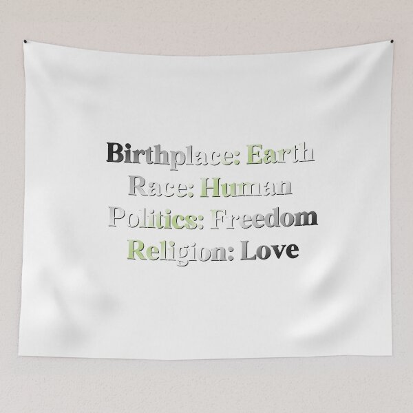 Item preview, Agender Pride Flag Colored: Birthplace Earth, Race Human, Politics Freedom Religion Love,  Agender Design designed and sold by Travelslightly.