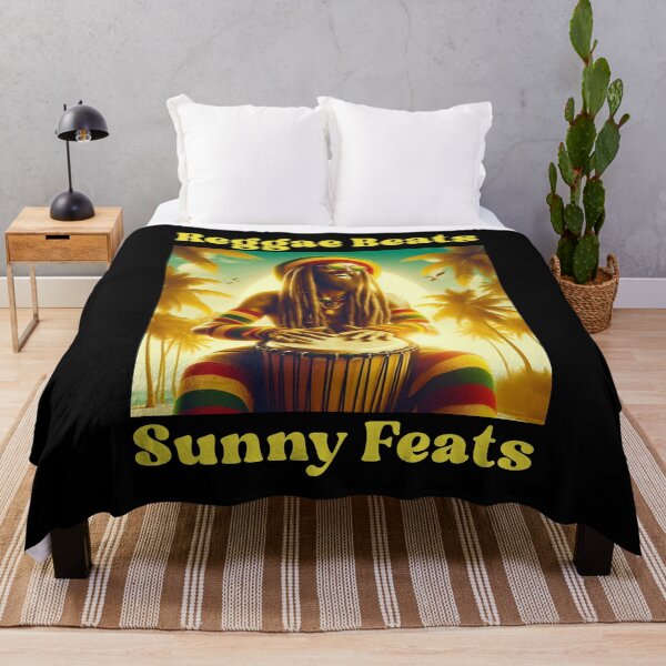Item preview, Reggae Beats & Sunny Feats Djembe T-shirt designed and sold by Grindcorer.