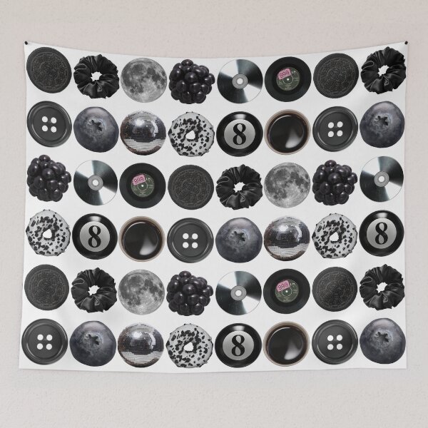 Item preview, Black Aesthetic Circles Collage Mixed Vintage Design Y2k designed and sold by Dazzline Designs.