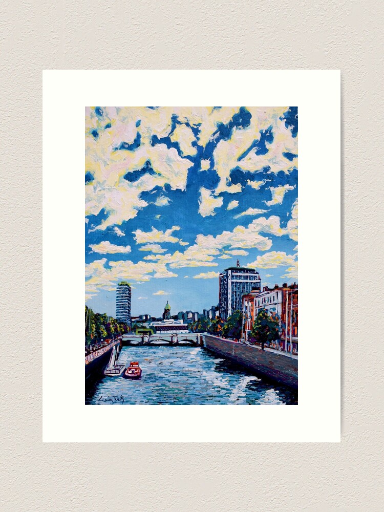 Thumbnail 1 of 3, Art Print, Liffey Clouds, Dublin, Ireland designed and sold by eolai.