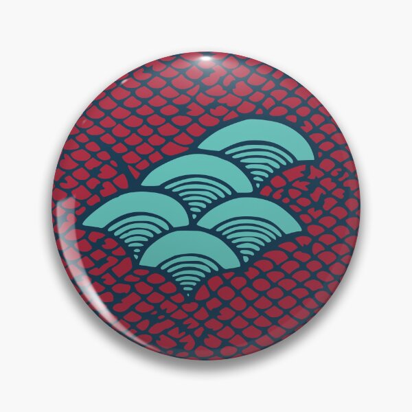 Item preview, Fish Scales and Waves - Japanese vintage kimono pattern designed and sold by Japan Design Prints.