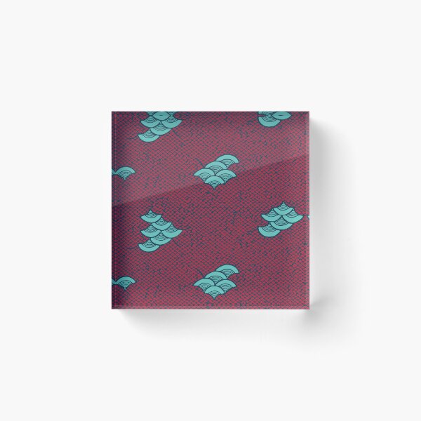 Item preview, Fish Scales and Waves - Japanese vintage kimono pattern designed and sold by Japan Design Prints.