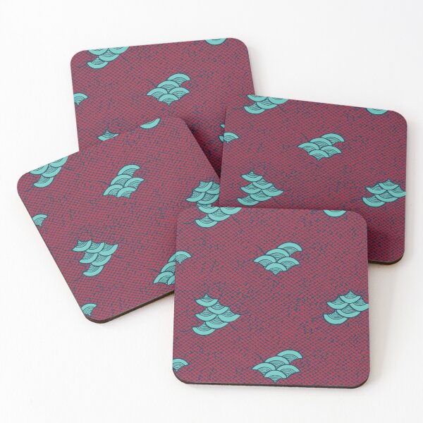 Item preview, Fish Scales and Waves - Japanese vintage kimono pattern designed and sold by Japan Design Prints.