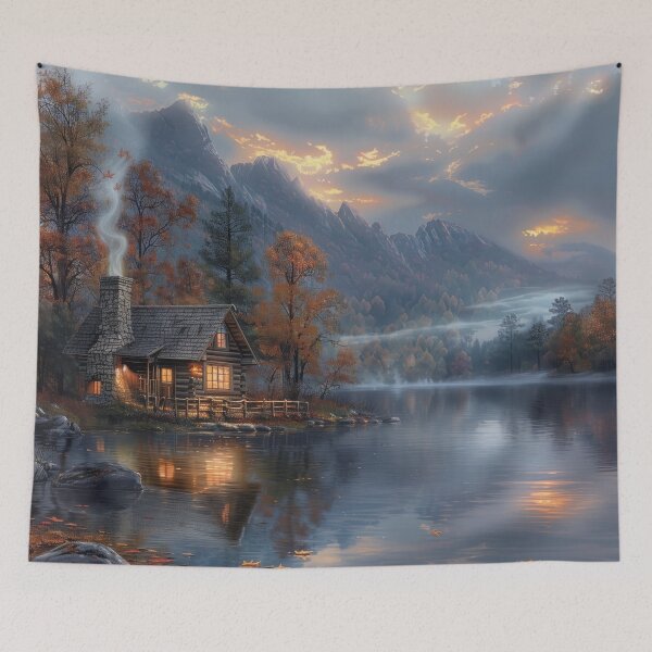 Item preview, Tranquil Lakeside Cabin designed and sold by palmyst.