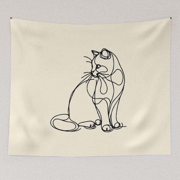Item preview, Sitting Cat Poses Cat Lover black Minimalist Monoline Art, sitting cats, cute cat, funny cat designed and sold by Collagedream.
