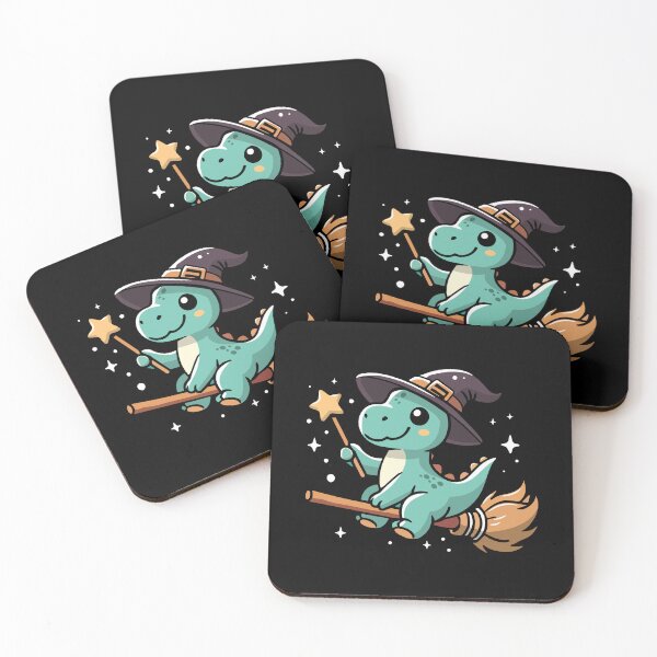 Item preview, Kawaii Witch Dinosaur Halloween Magic designed and sold by Designer-Girl.