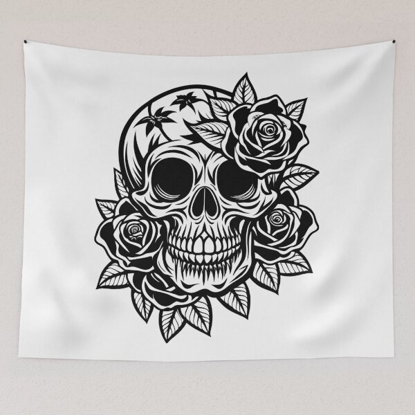 Item preview, skull with roses designed and sold by jkrphoto.