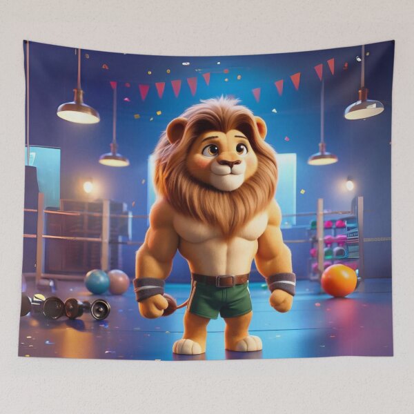 Item preview, Gym-Ready Lion designed and sold by Sillytoe.