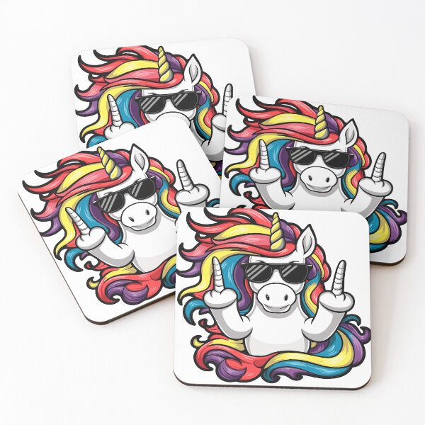 Item preview, unicorn shows the middle finger, fuck off designed and sold by in-leggings.
