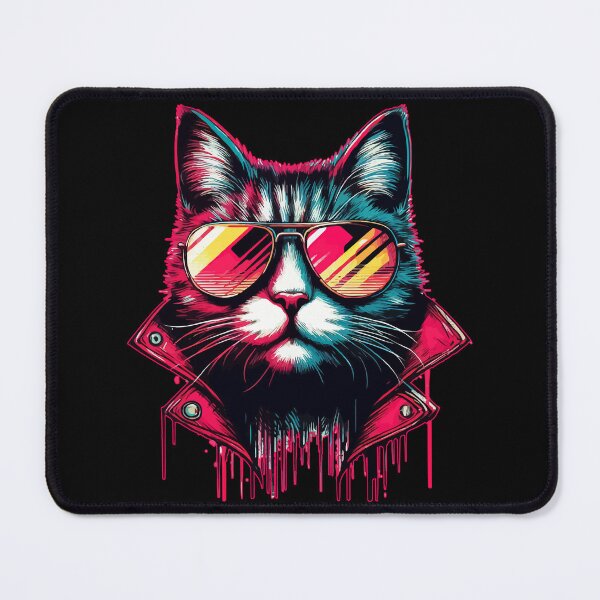 Item preview, Cool Retro Cyberpunk Cat In Sunglasses designed and sold by TomFrontierArt.